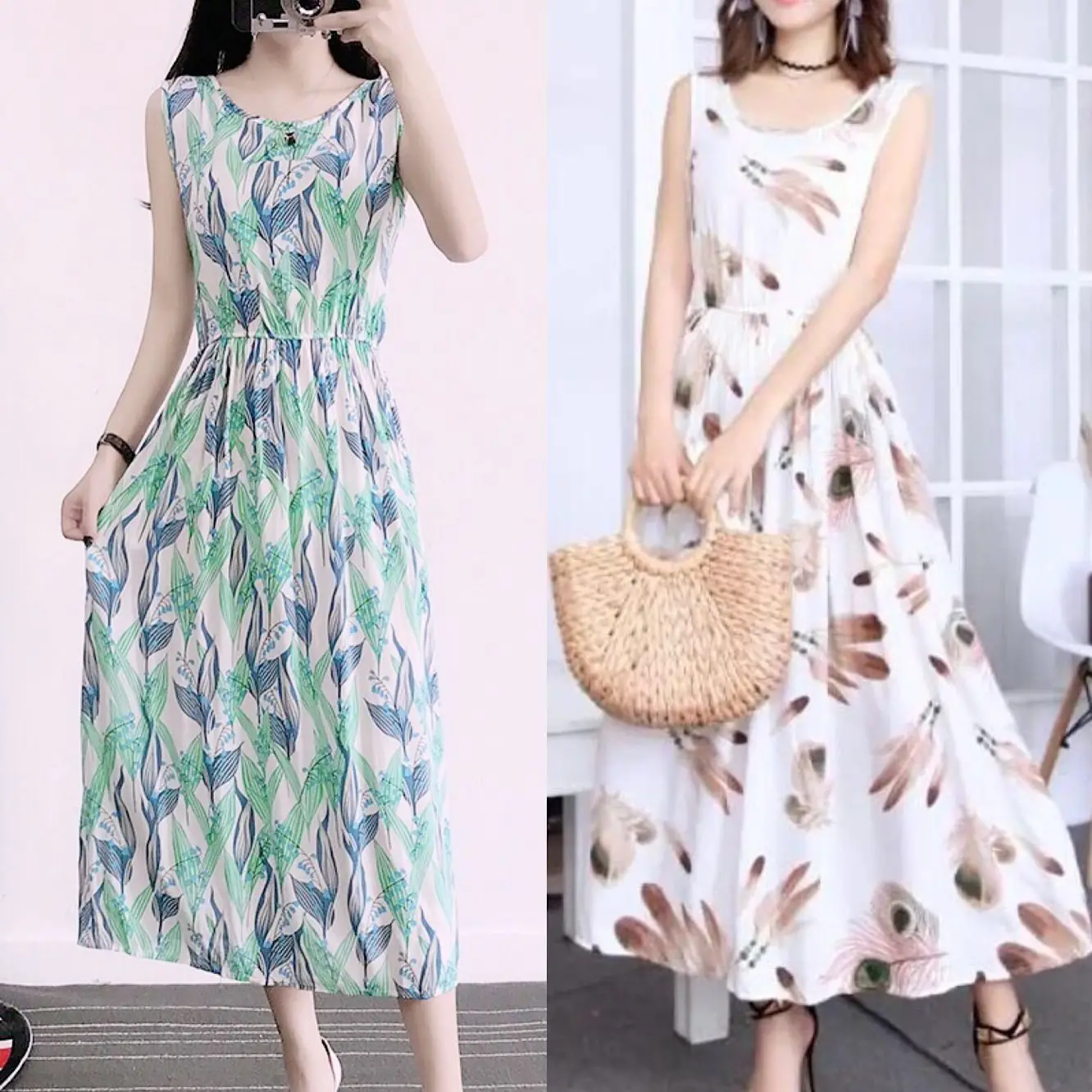 Женское платье из поплина длинное в богемном стиле женское пляжное платье-жилет