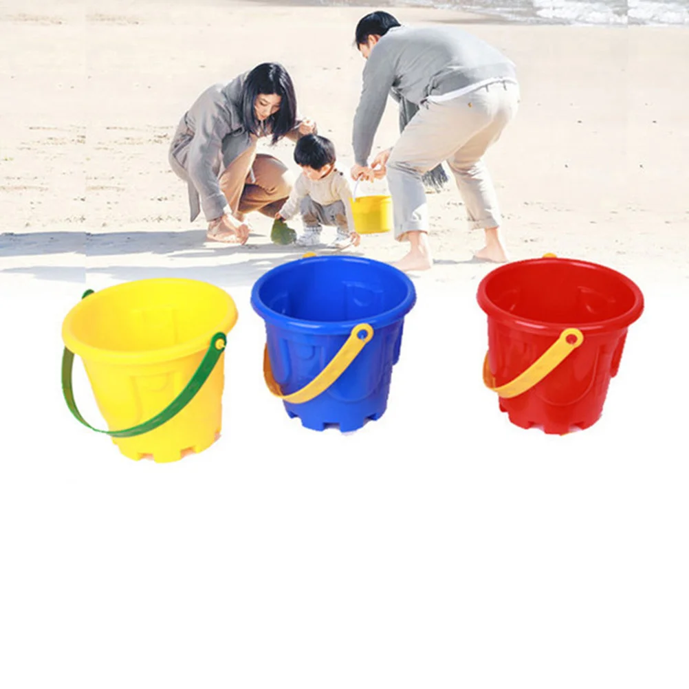 

4pcs Children Beach Sandbox Toys Plastic Castle Bucket Sand Toy Educational Beach Game Toys (Random Color)