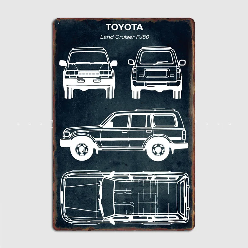 Land Cruiser FJ80 Ретро Металлический Знак Плакат Гараж Автомобиль Продажи Комната