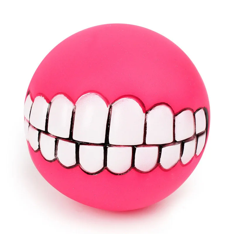 

Funny Pets Dog Puppy Cat Ball Teeth Toy PVC Chew Sound Dogs Play Fetching Squeak Toys Pet Supplies Dogs Toys Pets Accessories