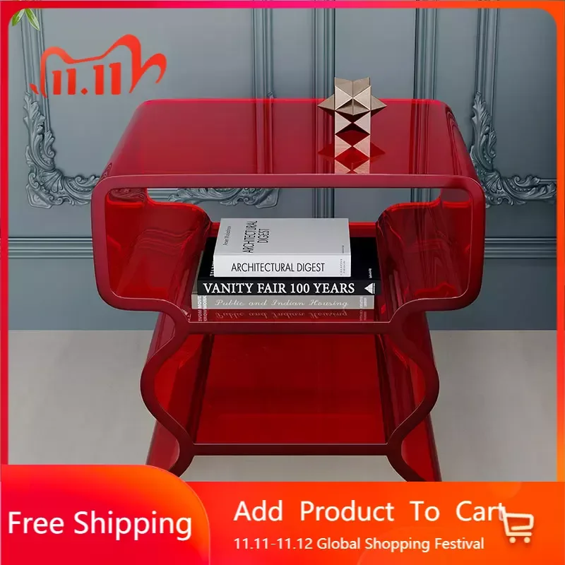 

Multifunctional Narrow Bedside Table Cofee Mobile Acrylic Space Saving Bedside Table Reception Filing Comodino Home Furniture