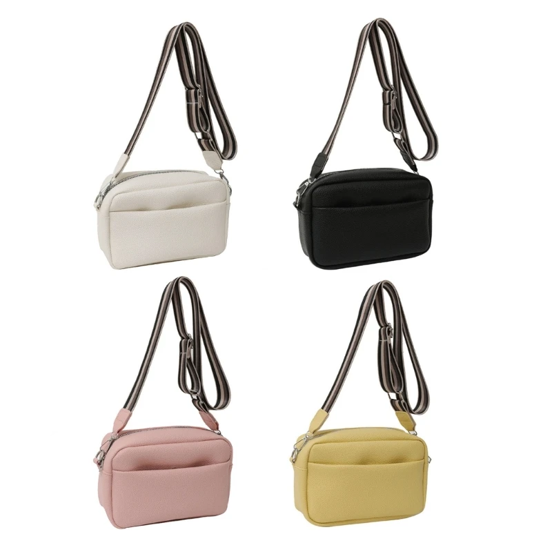 

Shoulder Bag Large Capacity Bag Wide Shoulder Belt Bag White/Black/Pink-/Yellow- E74B