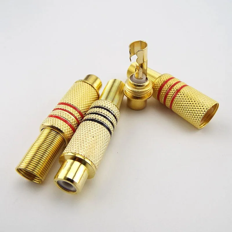 

6pcs/lot Gold plated RCA female Connector plug solder type Audio Video jack adapter Connectors adapter for RCA Cable Video