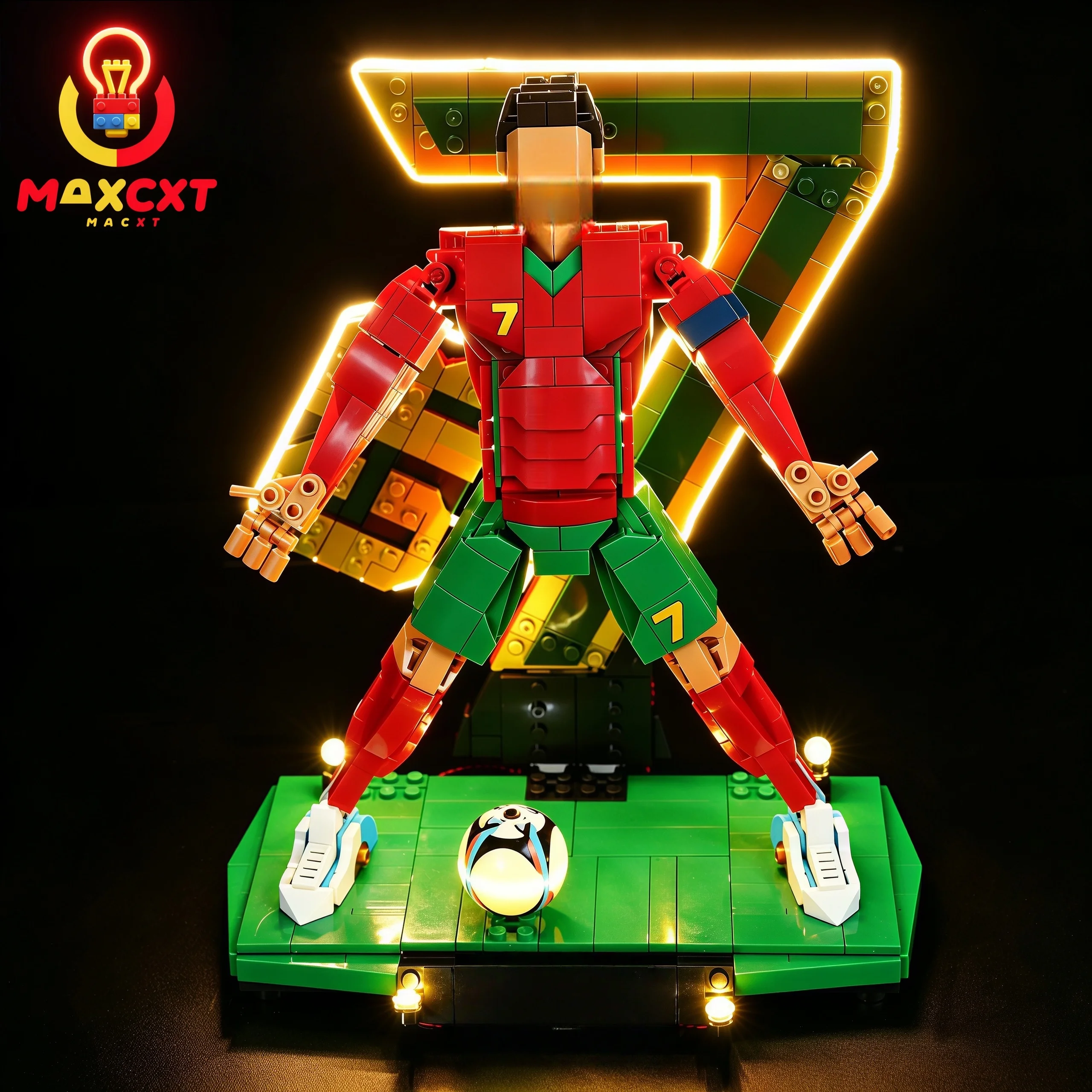 Фото Светодиодный светильник MAXCXT для LEGO 43016 Роналду - декоративная лампа для самостоятельной сборки, набор строительных блоков в комплект не входит. №1
