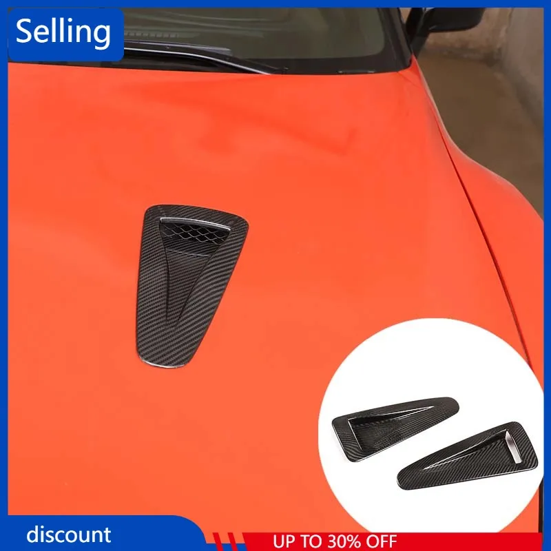 

For Nissan GTR R35 2008-2016 Exterior Details Real Carbon Fiber Car Hood Vent Decoration Stickers Front Engine Cover Accessories