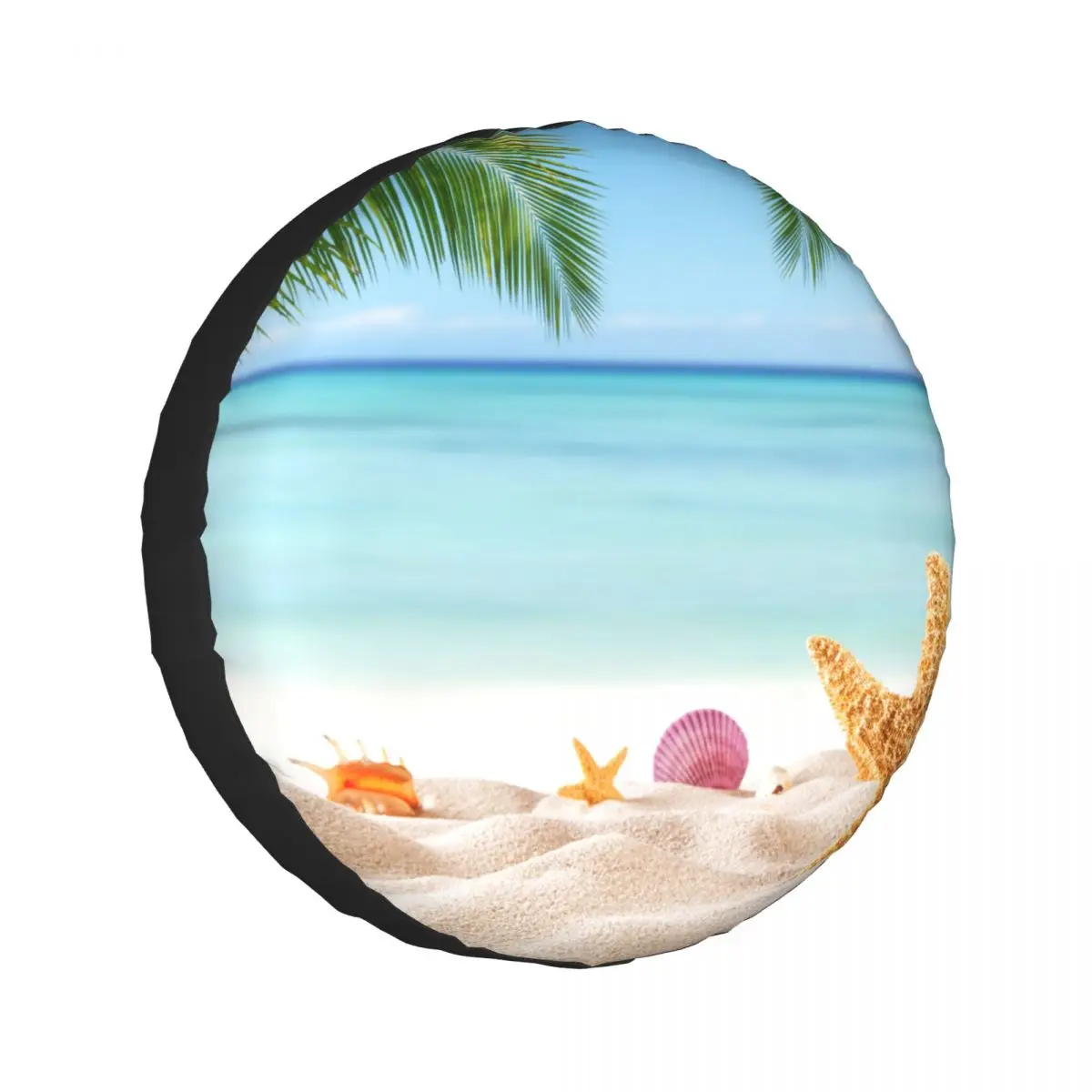 

Car Wheel Tyre Cover 13/14/15/16 Inch Summer Starfish Palm Tree Sand Beach Spare Tire Cover Case Protector Pouch Car Accessories