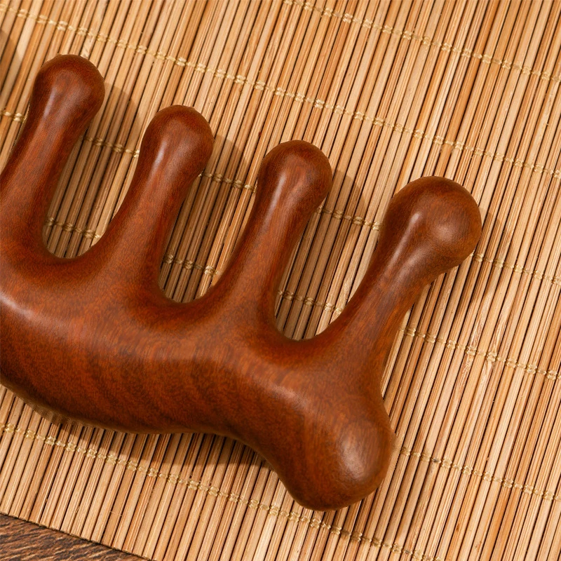 Портативная сандаловая деревянная массажная расческа меридиан
