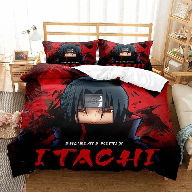 

Ninja Uzumaki Uchiha Narutoes Bedding Set Duvet Cover Quilt Cover Pillowcase Double Queen King Size Kids Bedroom Home Textile