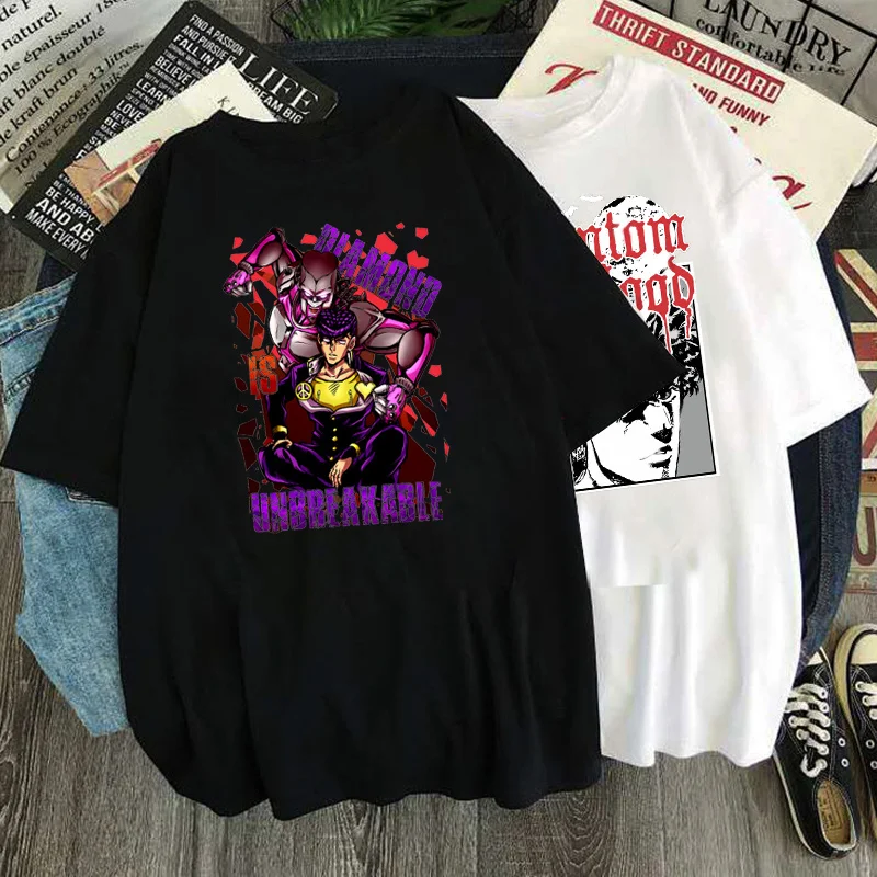 

Japan Anime Tshirt Jojo Bizarre Adventure Manga Tops Harajuku Cartoon Streetwear Women Men Fashion Tee Roupas Masculinas