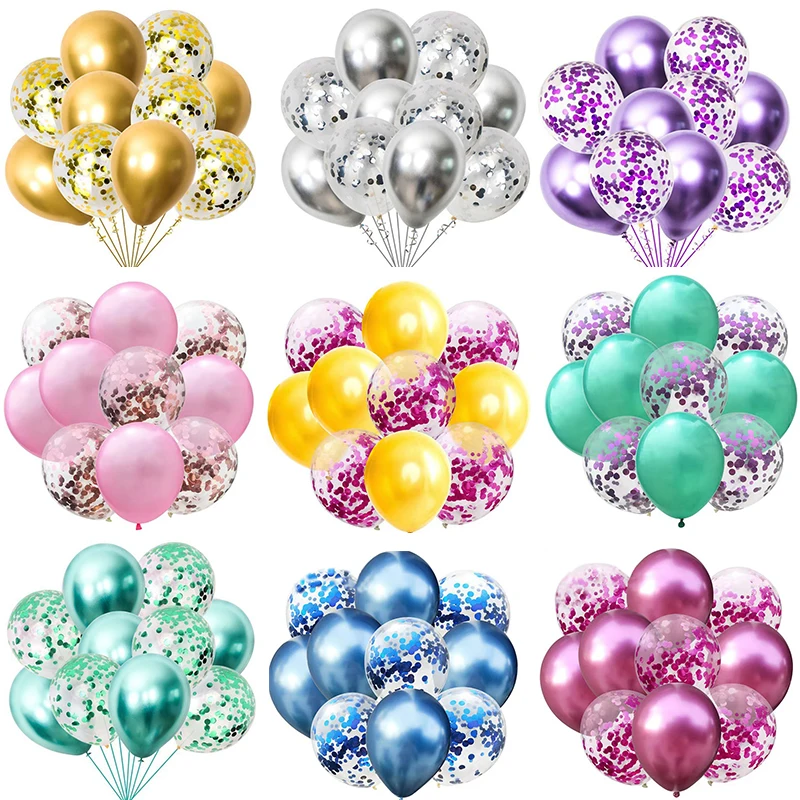 

10PCs Metal Sequins Balloon Wedding Ceremony Layout Birthday Party Decoration Set Baby Shower Arrangement Balloon