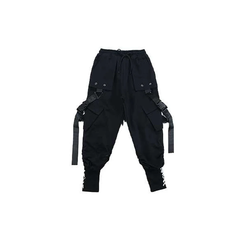 

Kid Red Black Hip Hop Clothing Streetwear Harajuku Jogger Tactical Cargo Pants For Girls Boys Dance Costume Clothes XS1199