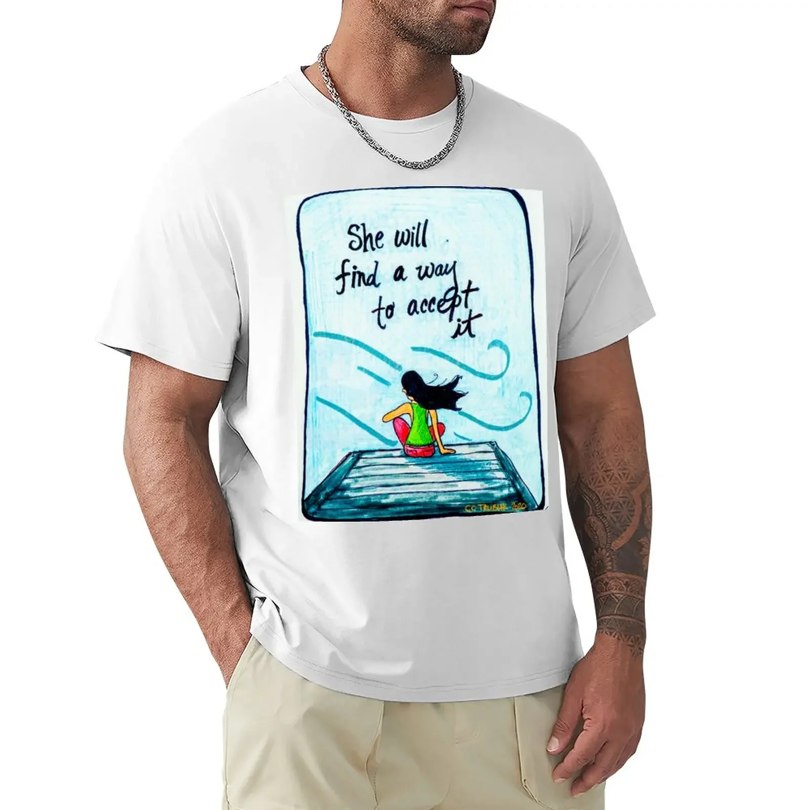 Она найдет способ принять это футболку