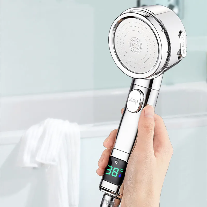 2022 Digital LED Display Shower Head Water Saving Headshower For Baby Adult Bathroom 3Mode Adjustable Spray Heads |