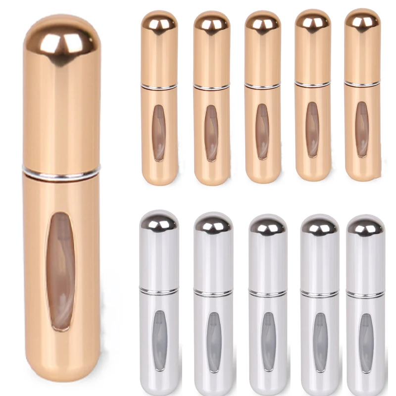 

50pcs 5ml Portable Perfume Atomizer Liquid Container Portatil for Cosmetics Mini Aluminum Spray Alcochol Empty Refillable Bottle