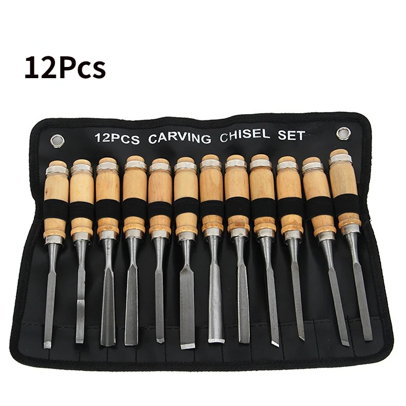 

12Pcs Wood Carving Hand Chisel Tool Set Woodworking Professional Gouges Consruction An Carpentry Tools Carpenter Tools