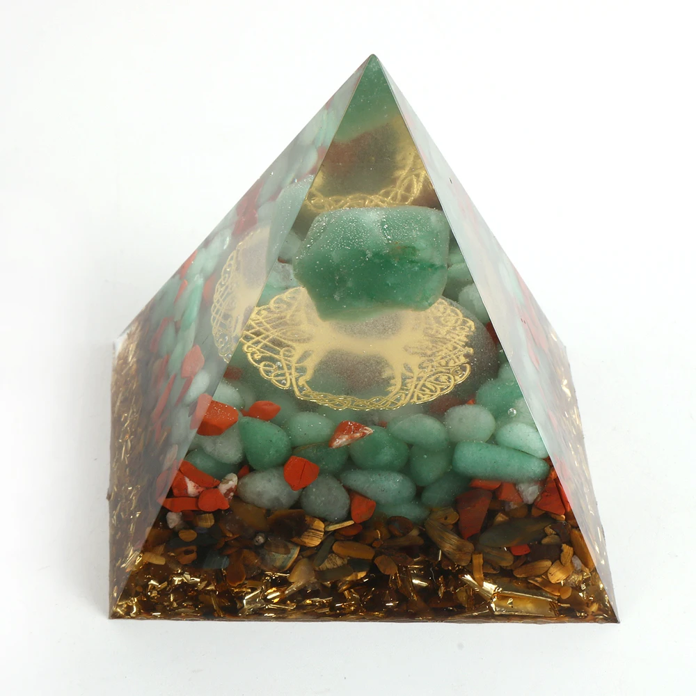 

Древо жизни оргонит пирамиды чипы драгоценный камень зеленый авантюрин энергии генератор исцеления кристалл ОРГОН терапия пирамиды