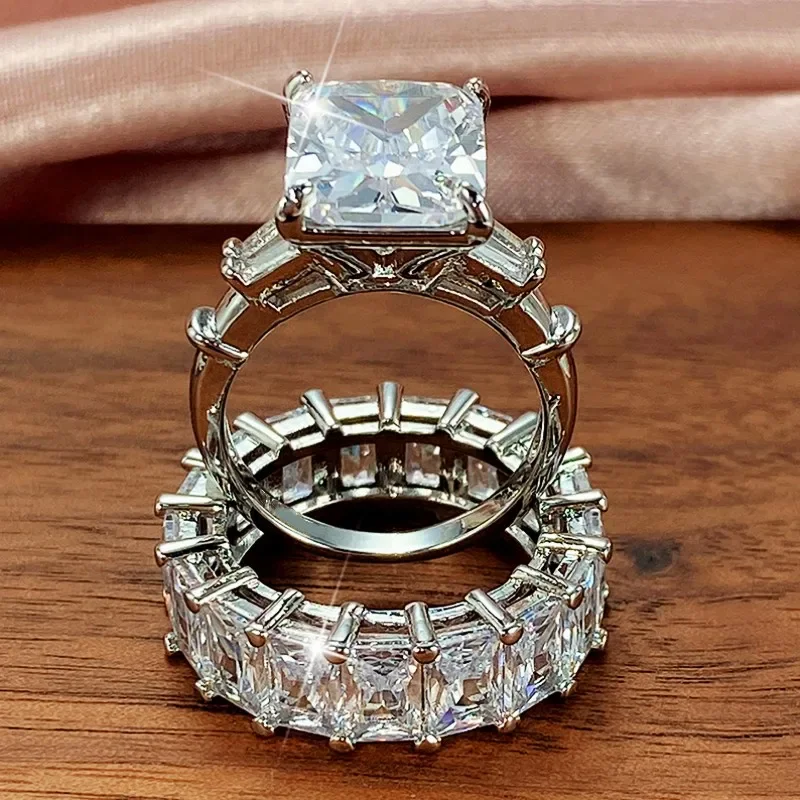 Модный двойной Штабелируемый набор колец 2024 женские обручальные аксессуары для