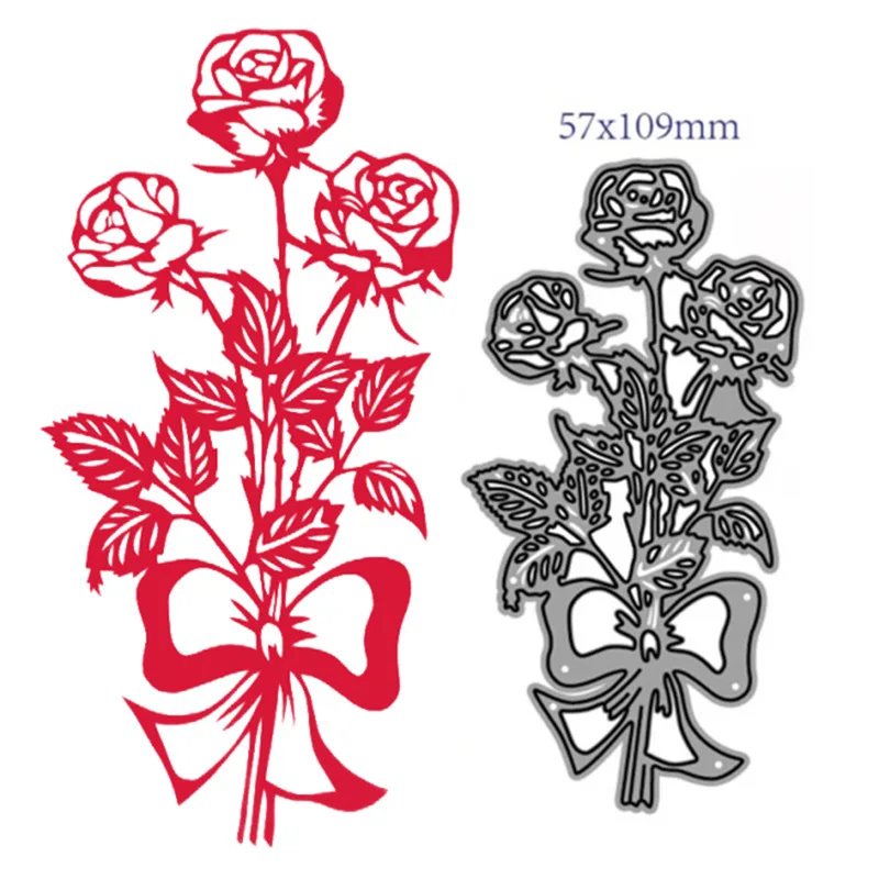 

A Bouquet Of Roses Metal Cut Dies Stencils for Scrapbooking Stamp/Photo Album Decorative Embossing DIY Paper Cards