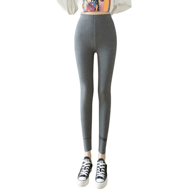 

pantalones de mujer leggings women roupas femininas winter pants Cotton Vertical print high waist extra large nine-quarter pants