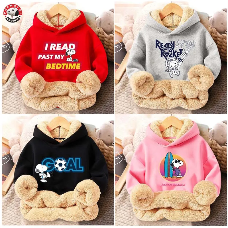 

Детская толстовка Snoopy с аниме-рисунком, милый детский толстый свитшот, одежда с длинным рукавом для мальчиков и девочек, пуловер, свитер