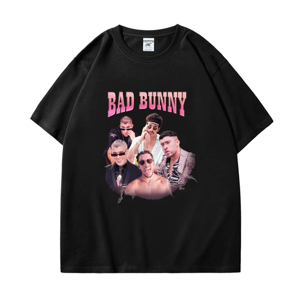

Vintage Heavy Metal Bad Bunny T Shirt Bad Bunny Shirt 2022 Summer Hip Hop Trend Short Sleeves T-shirt for Men Women Cotton Tops