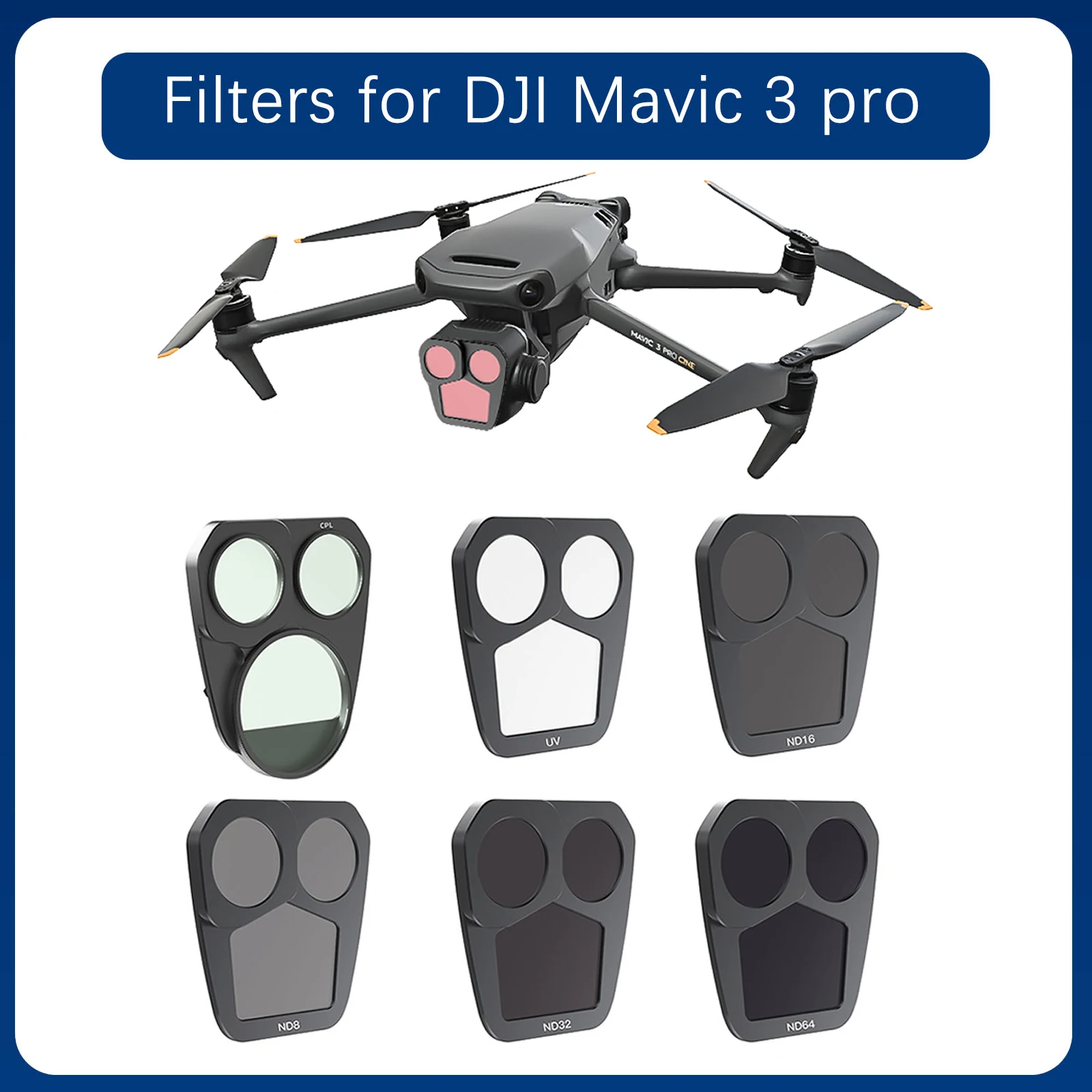 

CPL Filters for DJI Mavic 3 Pro ND Filters Set (ND8/16/32/64) Polarizer Neutral Density Optical Glass UAV Accessory