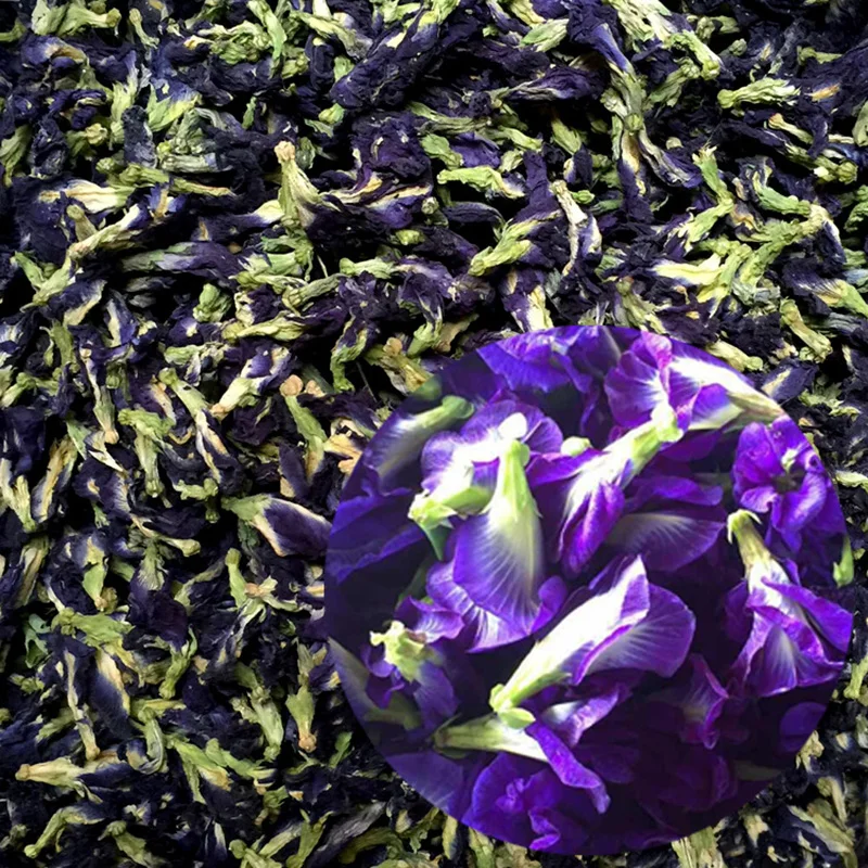 

Natural Dried Flowers 250g/bag Blue Butterfly Pea 100% Original Detox Pure Natural Dried Pea Flowers Bulk No Teapot