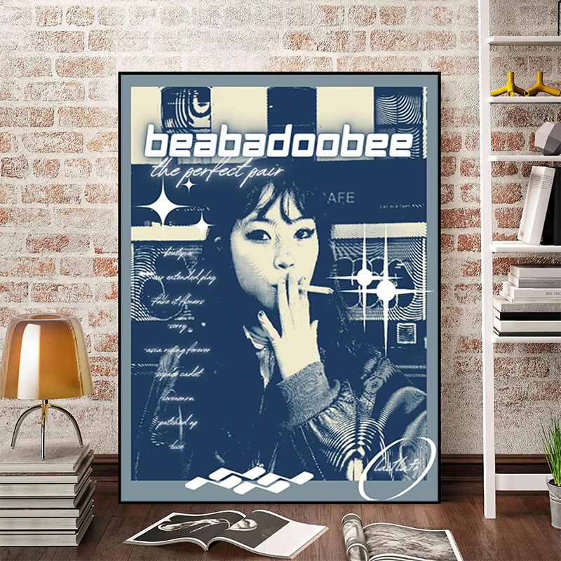 Музыкальный альбом Singer Beabadoobee с имитацией цветов постер аниме украшение картины
