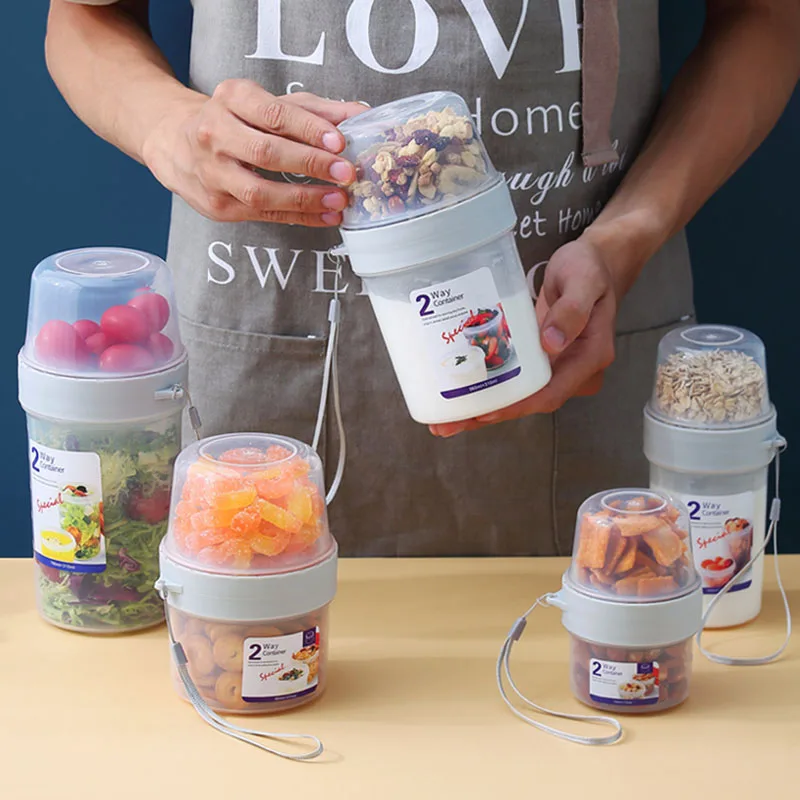 

Kitchen Storage Organizer Cereal Container Rice Cereal Grain Bean Container Measuring Cup Sealed Box Silicone Ring Sealed Tank