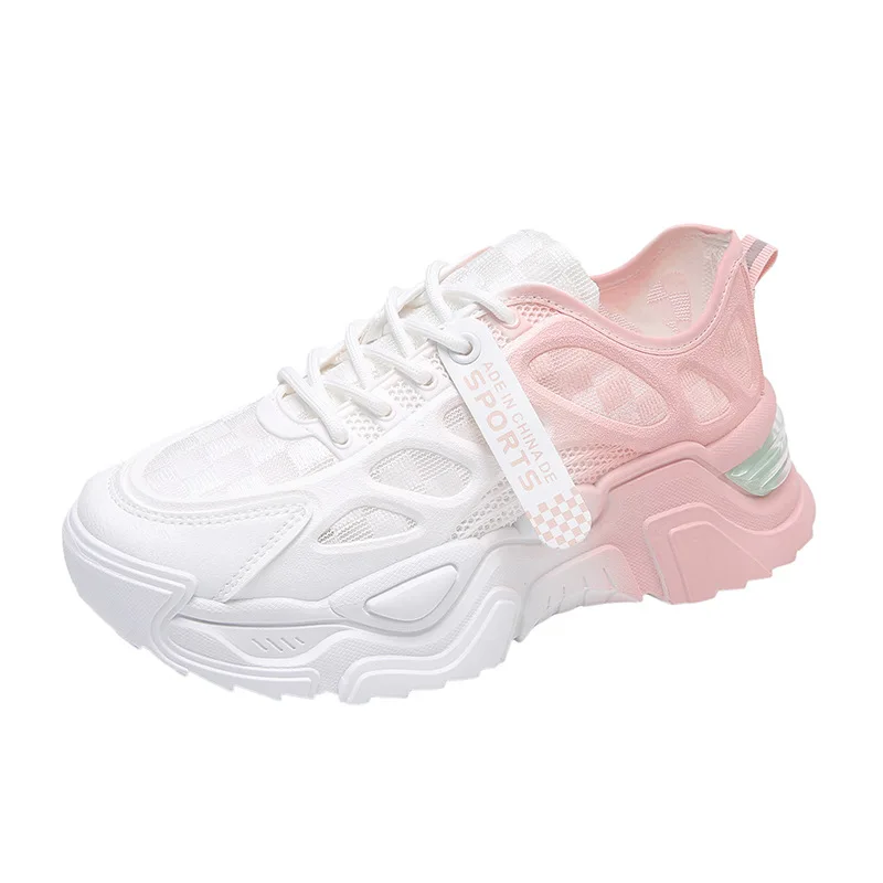 Shoes for Women Sneakers Shoes Women's Sports Shoes Summer New Korean Version Thick Bottom Mesh Breathable Student Women's Shoes