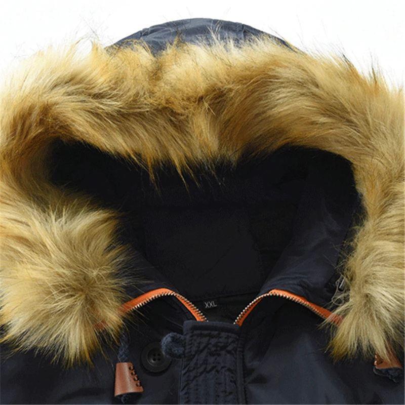 New Winter Mens Mid-Long Jacket Men Cotton Warm Thick Parkas Hoodies Male Fur Collar Fashion Plus Size Jackets Man Clothing 8Xl
