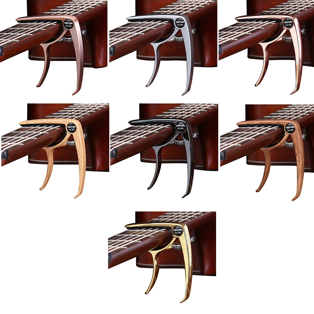 

Electric Guitar Capo Metal Ukulele Capo Tone Adjusting Portable Instrument Clamp with Pad Gold