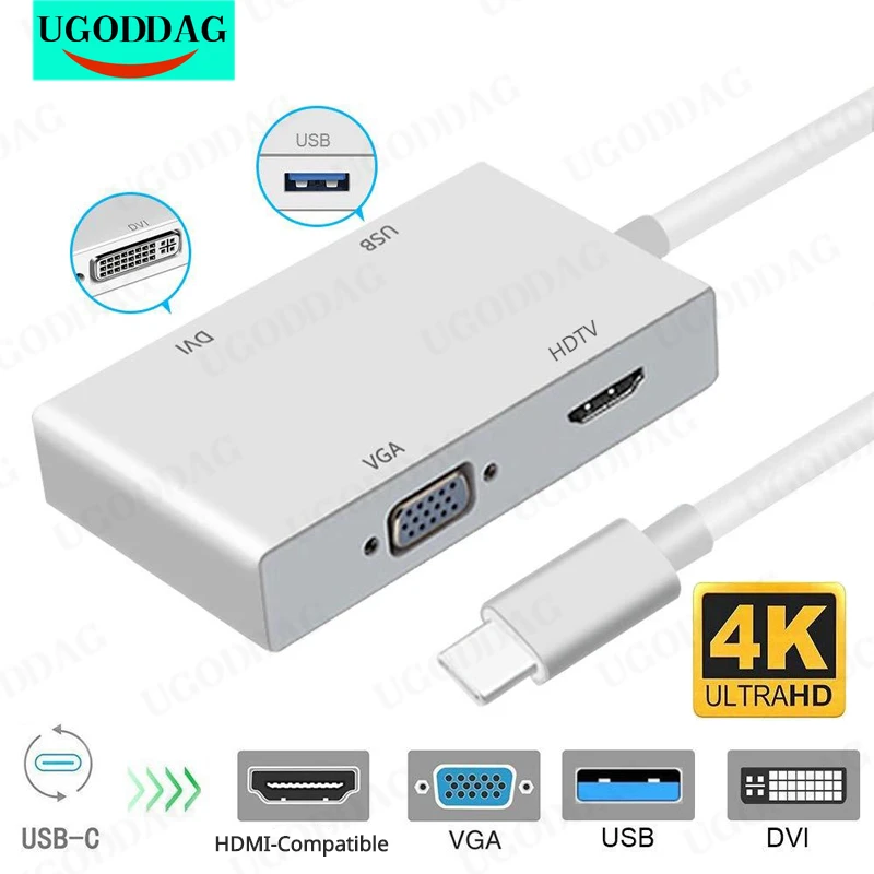USB 3. 0 Type-C-HDMI-совместимый адаптер DVI 4K VGA USB