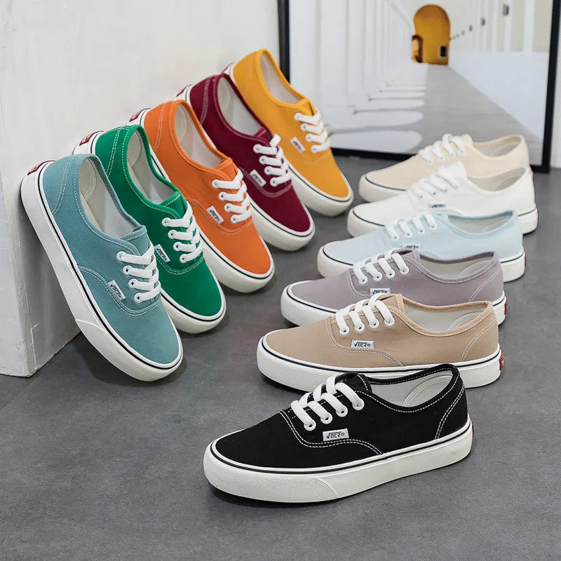 

Женские холщовые кроссовки, однотонные базовые универсальные короткие кроссовки на шнуровке для девочек, в классическом стиле, весна-лето ...