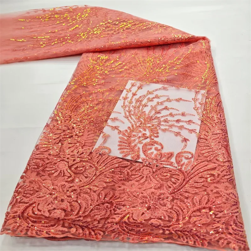 Модные африканские кружевные ткани синие с блестками узор тюль свадебная парча