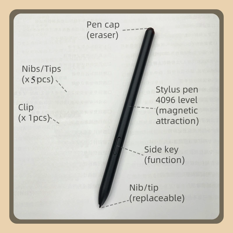 Стилус для Boox Nova Lumi Note Max 2 3/Note + 5 Touch 4096 Уровень air X2 X3pro Магнитная присоска