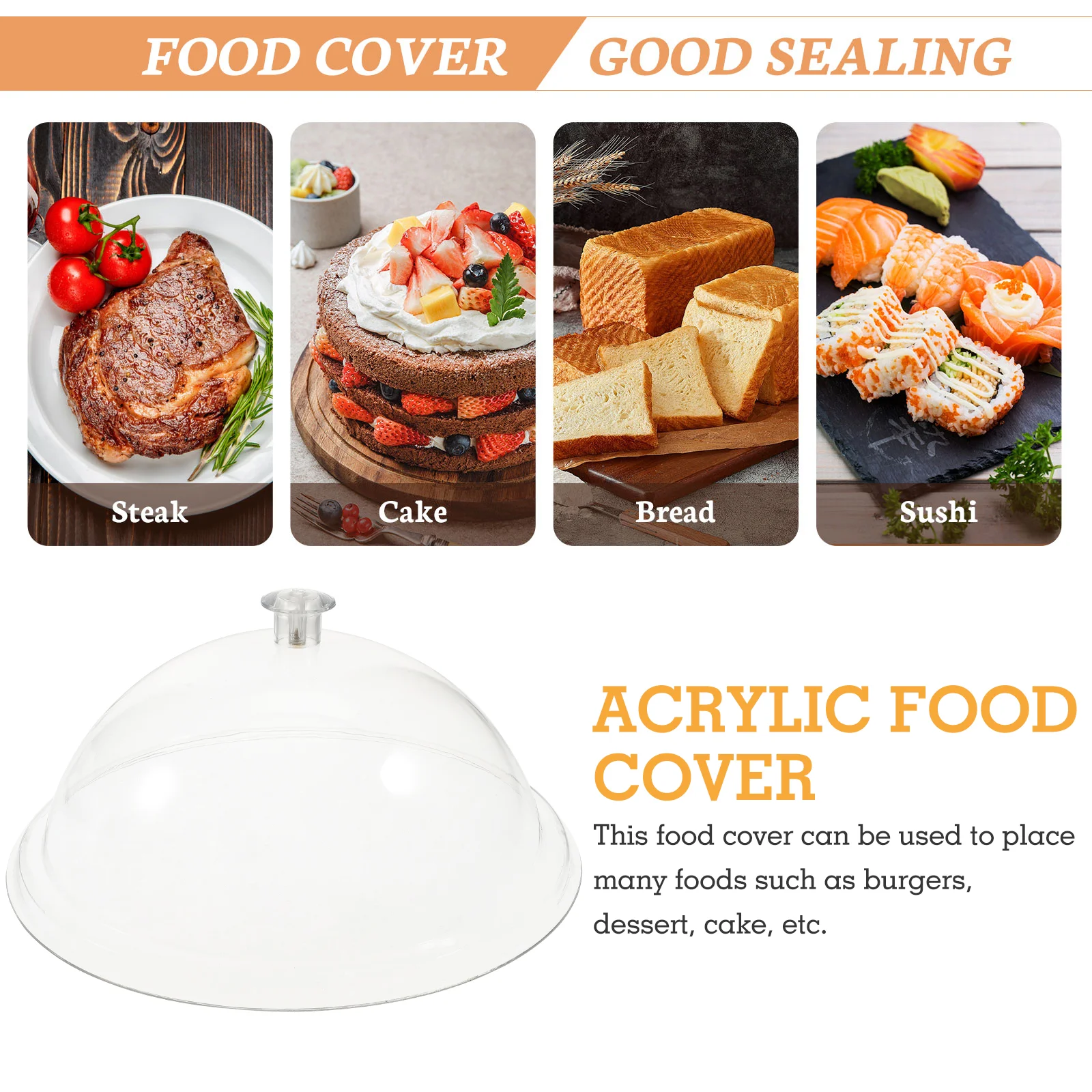 

Cover Dome Cake Acrylic Display Covers Plate Dessert Tent Umbrella Clear Microwave Serving Lid Protector Picnic Dish Cloche
