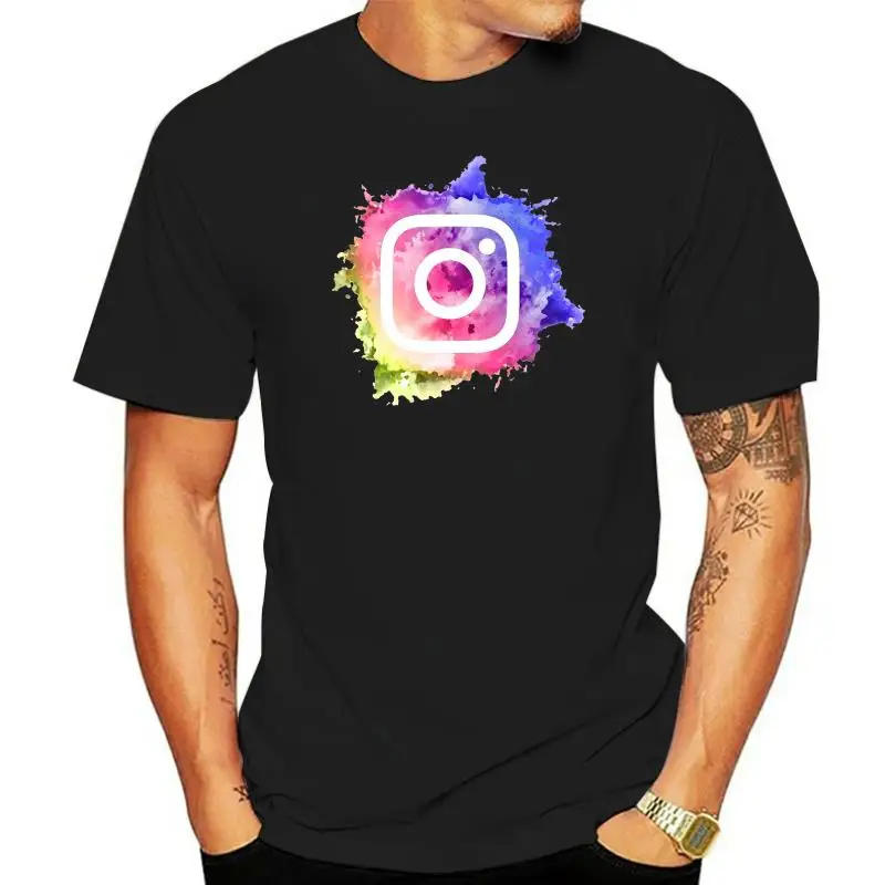 Фото Логотип Instagram, акварельная футболка с акварельным логотипом, Акварельный логотип insta instagram sozo cafe №1
