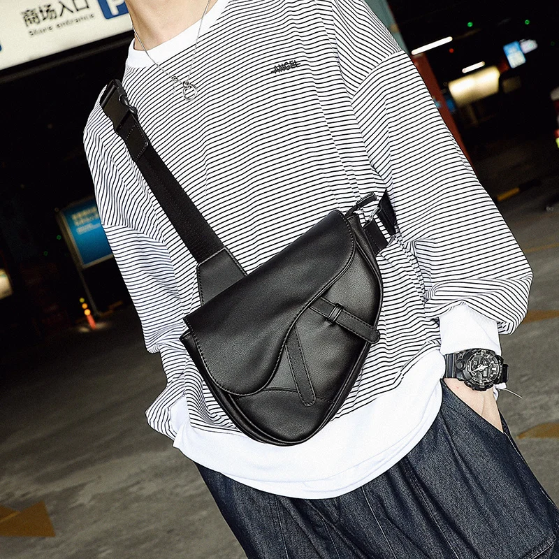 

Новая модная Индивидуальная сумка-седло, нагрудная сумка, модная мужская сумка, сумка на одно плечо, Диагональная Сумка, молодежная маленьк...