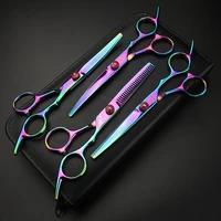 dog beauty scissors set 6 professional cat grooming cutting straight curved thinning shears set kit pets tools for pomeranian