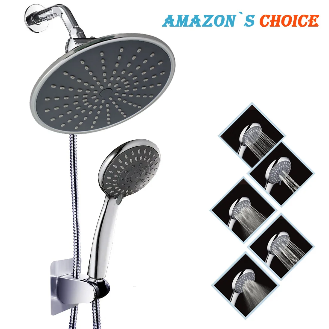 

Shower System, Bathroom Rainfall Shower System Set Complete with 5-Setting Handheld Shower Head Combo