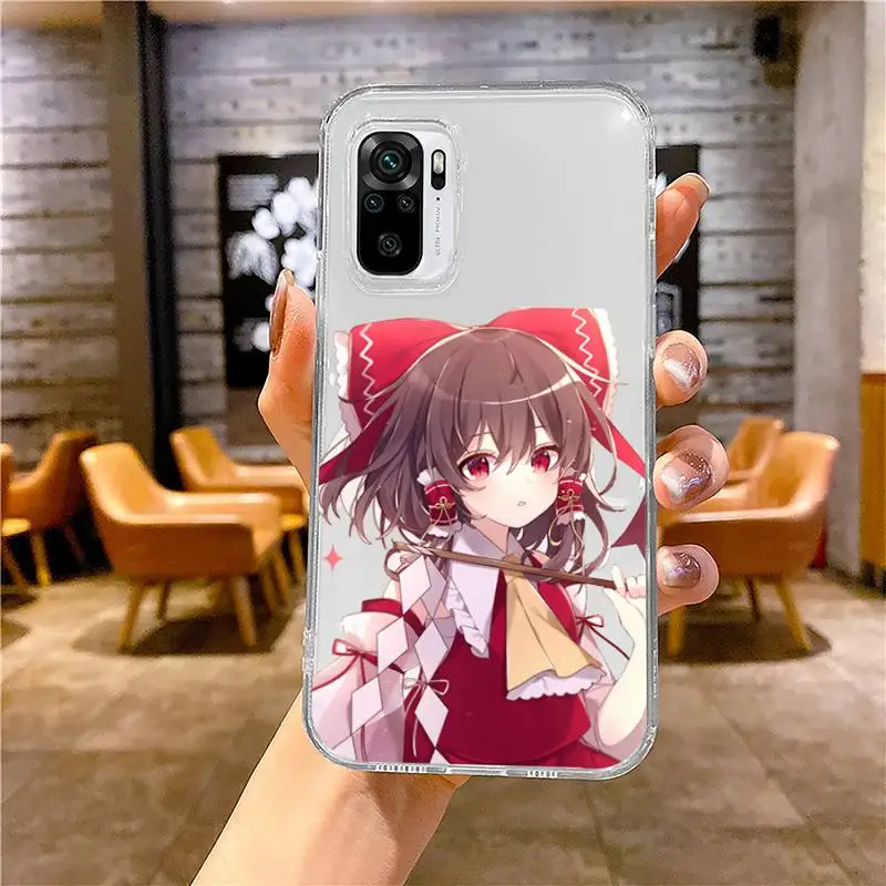 Чехол для телефона с аниме Hakurei Reimu прозрачный Xiaomi redmi note x f poco 10 11 9 7 8 3 i t s pro чехол
