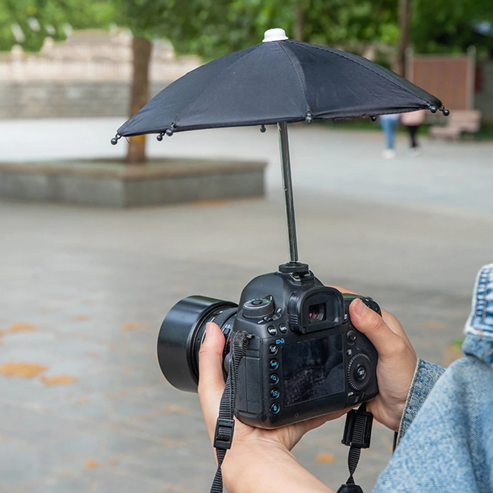 Фото Зонт для камеры DSLR, чехол для горячего башмака, солнцезащитный козырек, дождливый держатель для Canon, Fuji, Sony, беззеркальный телефон, аксессуар для фотосъемки №2