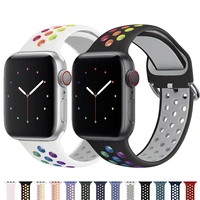 silicone strap for apple watch band 44mm 40mm 45mm 41mm 38mm 42mm accessories breathable bracelet iwatch series 7 4 5 6 se 3