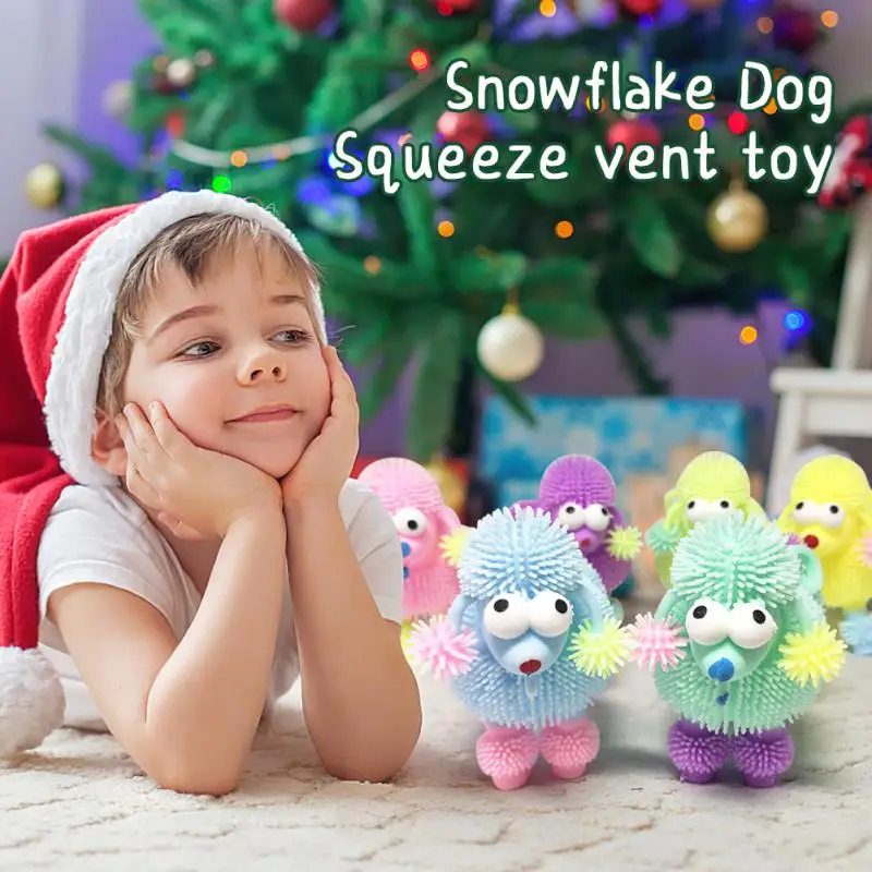 

Рождественские игрушки, популярные снежинки, собака, светящийся пушистый шар, детские игрушки, снежинка, собака, светящийся мяч для волос, д...