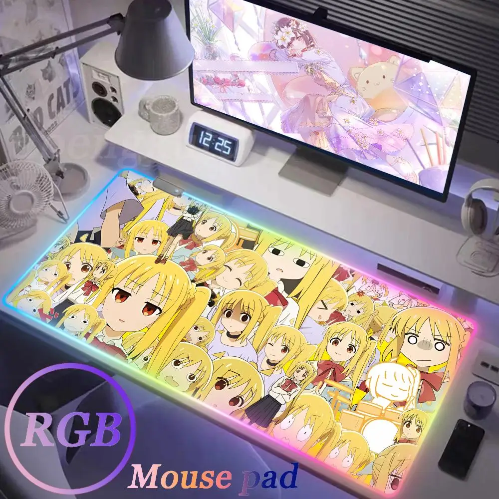 XXL 1000x500 мм B_bocchi T_the R_rock RGB Pc игровой коврик для клавиатуры и мыши светящийся