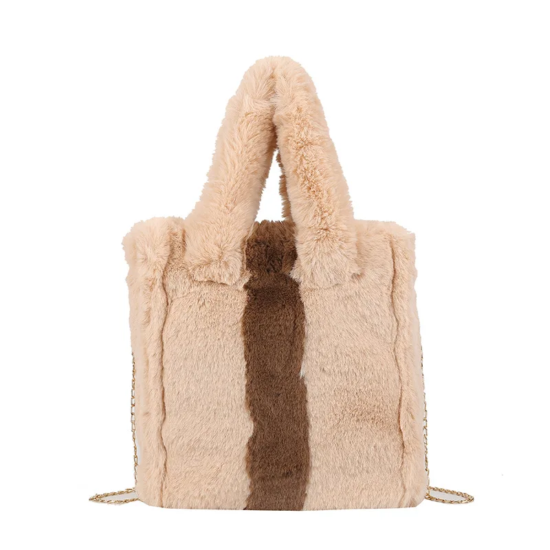 

Winter Hairy Women Bag 2022 High Capacity Fashion Handbag Versatile Shoulder Tote Girls Exquisite Commuter Purses Soft Simple