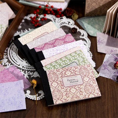 

40 Sheets Nature Handbook Series Vintage Floral Multi-material Material Paper Creative DIY Junk Journal Decor Stationery