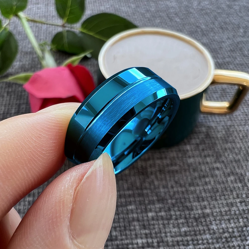 Dropshipping TUSSTEN 6/8MM Grooved Tungsten Carbide Ring Men Women Plain Band Classic Jewelry  Comfort Fit