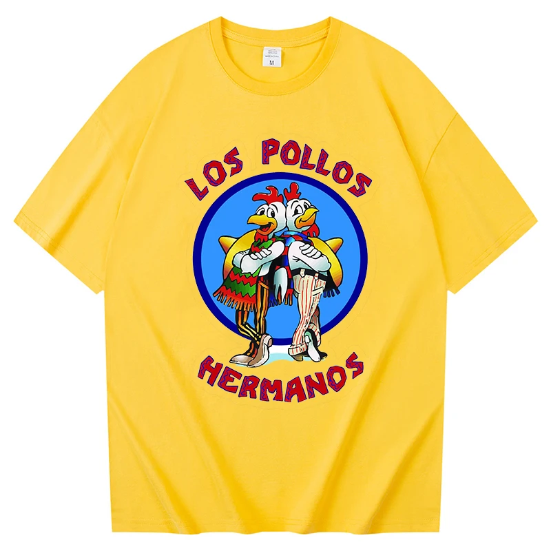 

Men's los pollos hermanos t-shirt 100% cotton Breaking Bad Chicken Brothers printed casual funny tshirt male shirts
